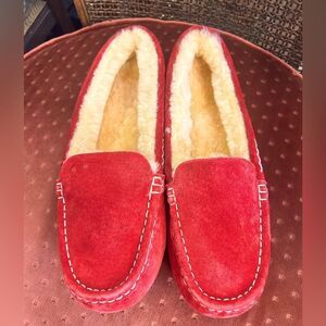 Red Wing Unisex Size 12 Red Leather Slippers